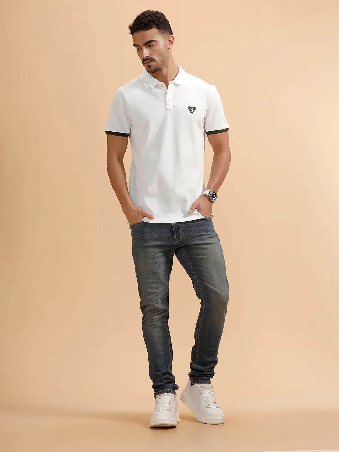 Casual Heavy Fade Slim Fit Jeans | Blue - Image 2