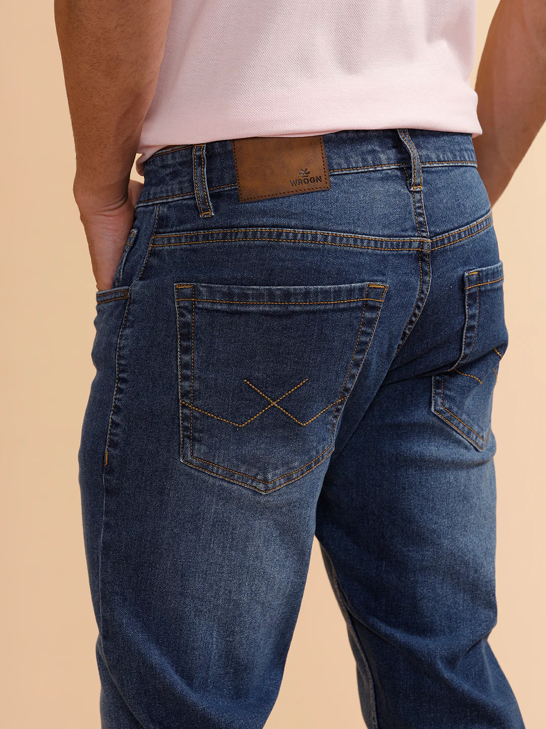 Casual Heavy Fade Slim Fit Jeans | Blue - Image 6