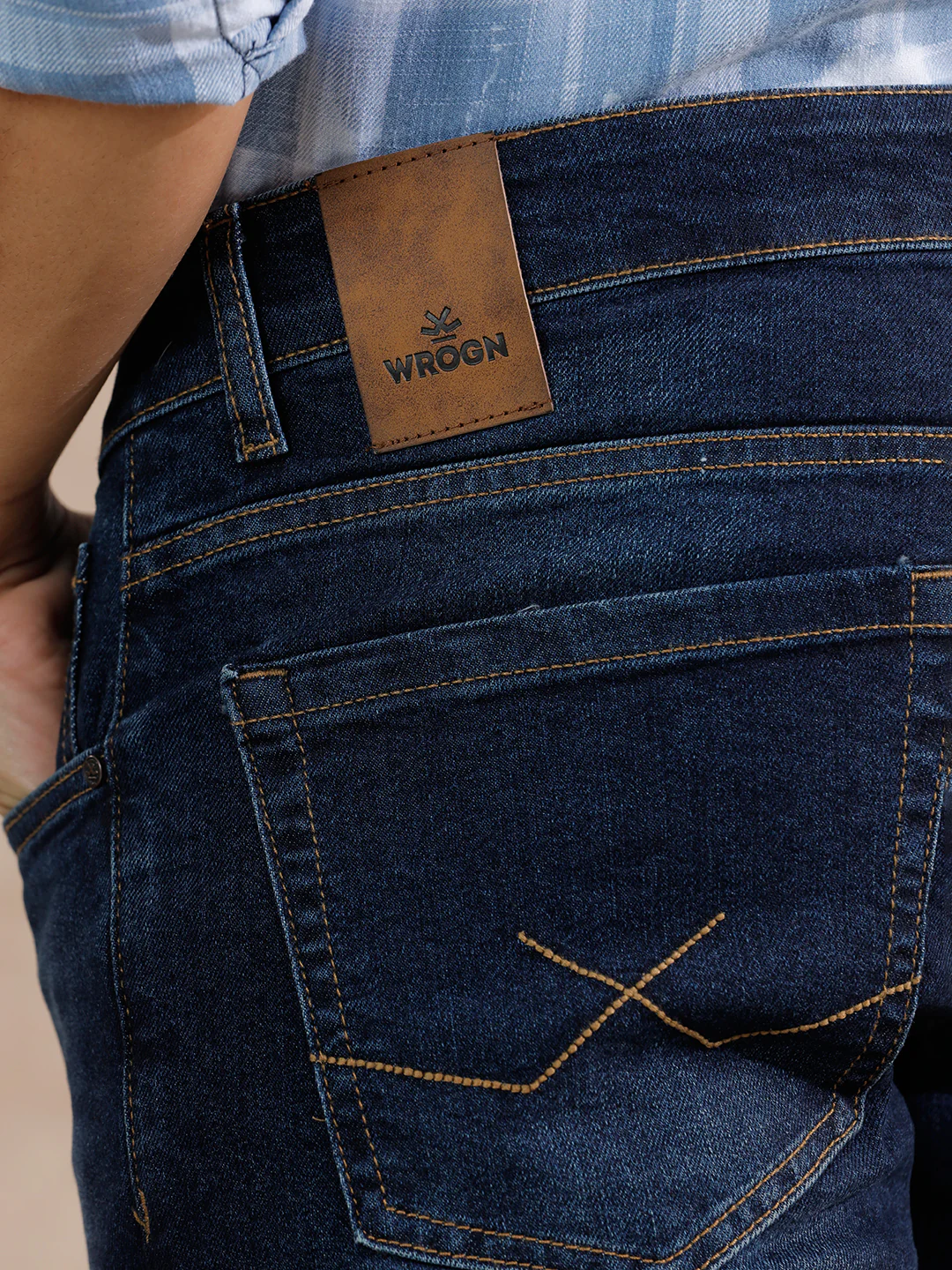 Casual Heavy Fade Slim Fit Jeans | Blue - Image 6