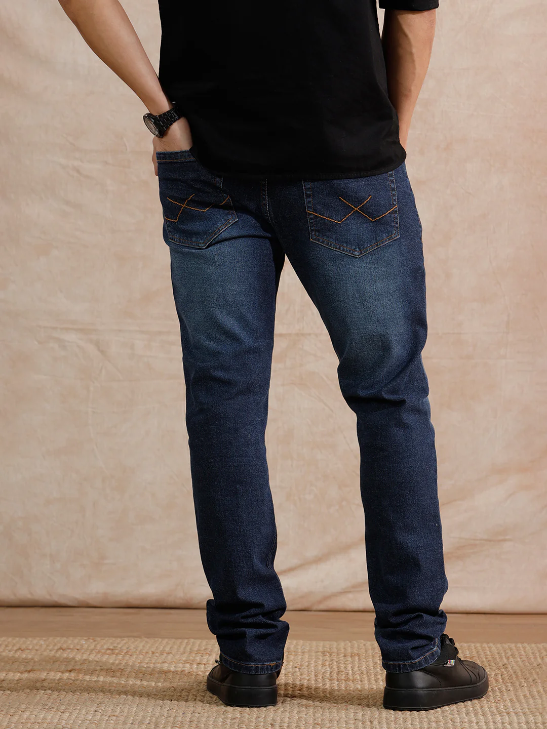 Casual Heavy Fade Slim Fit Jeans | Blue - Image 3