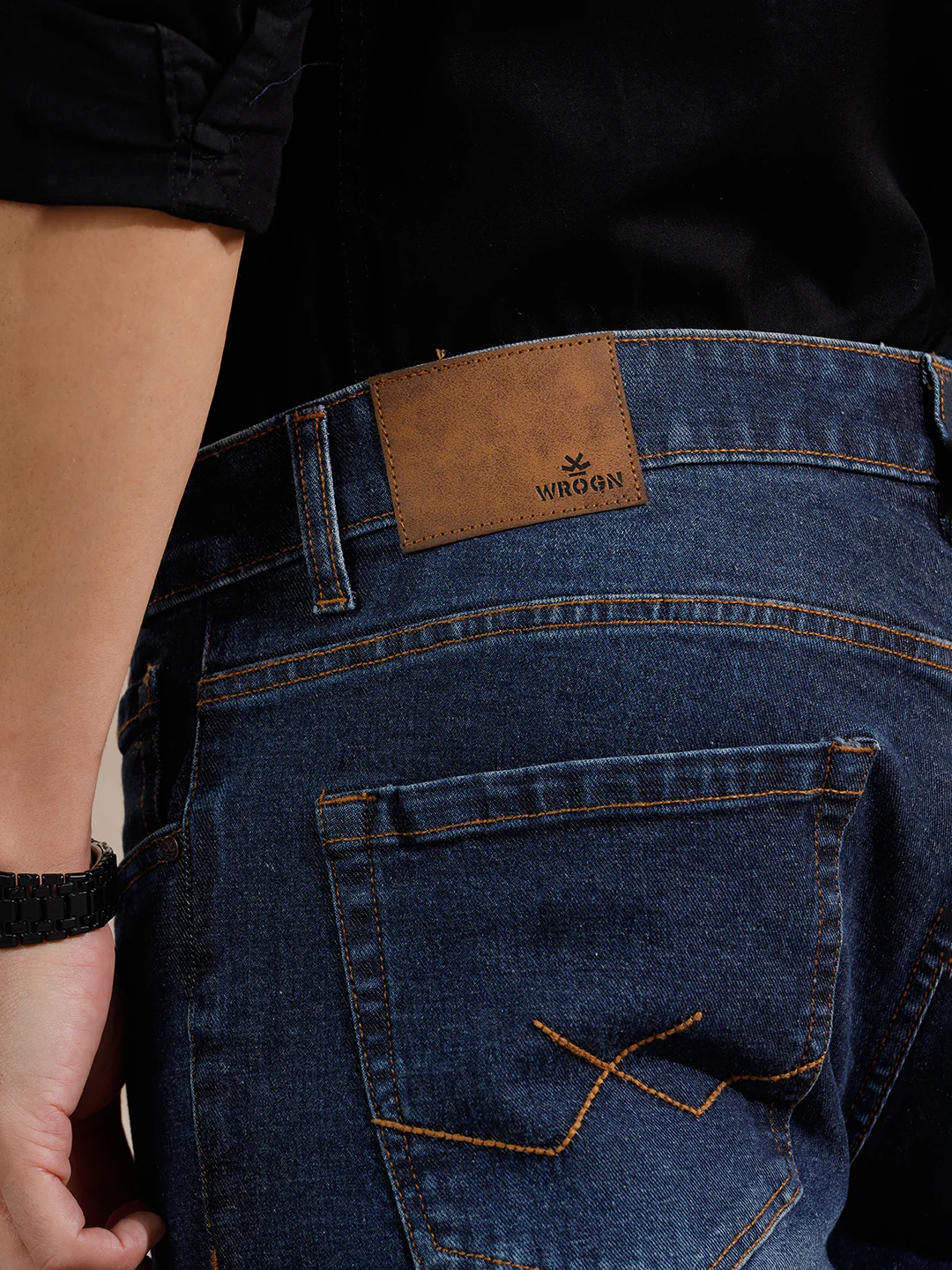 Casual Heavy Fade Slim Fit Jeans | Blue - Image 6