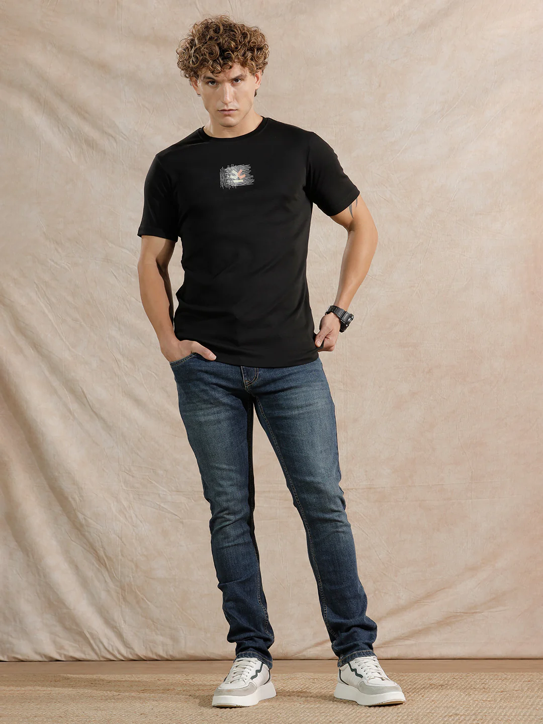 Casual Heavy Fade Slim Fit Jeans | Blue - Image 2
