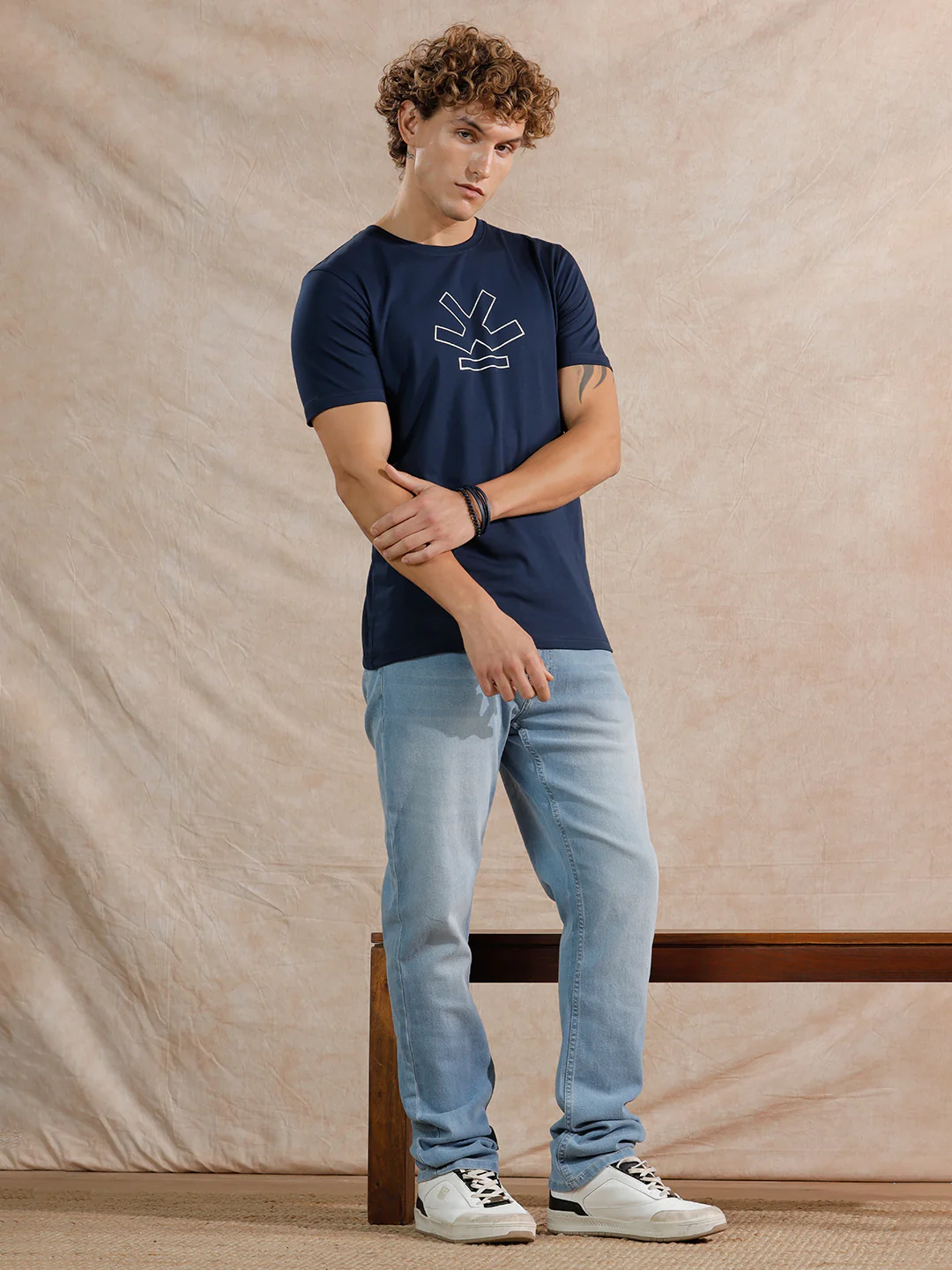 Casual Heavy Fade Slim Fit Jeans | Light Blue - Image 2