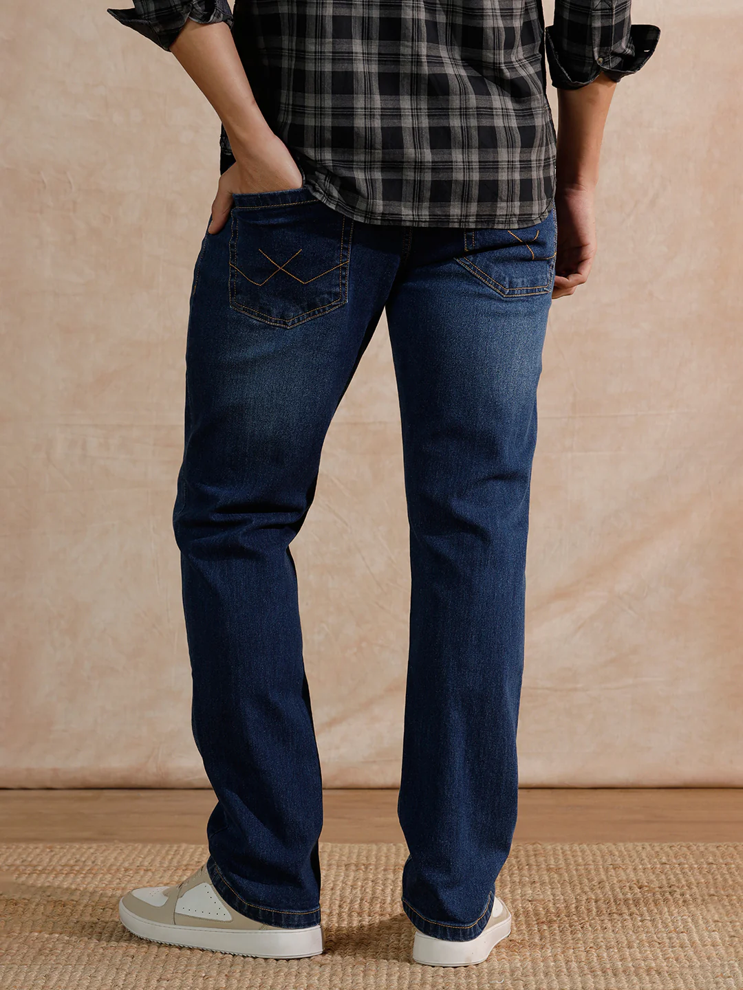 Casual Heavy Fade Straight Fit Jeans | Blue - Image 3