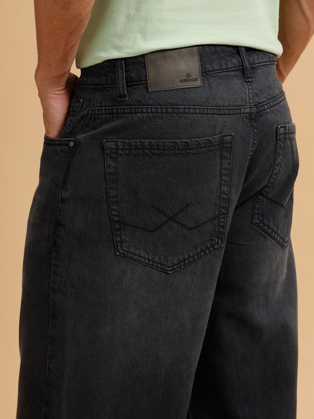 Casual Light Fade Loose Fit Jeans | Dark Grey - Image 6