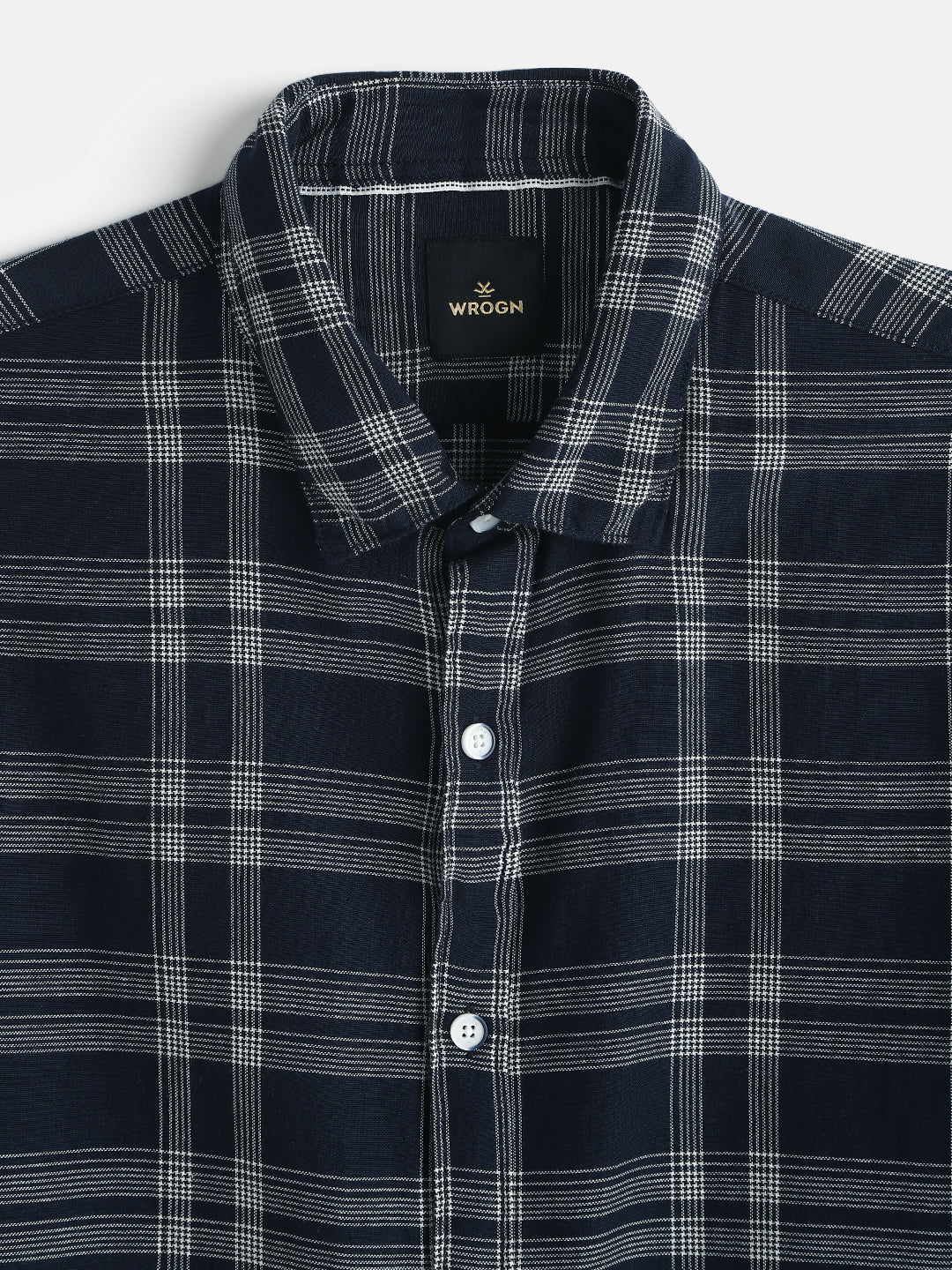 Casual Light Weight Checked Shirt | Navy Blue - Image 4