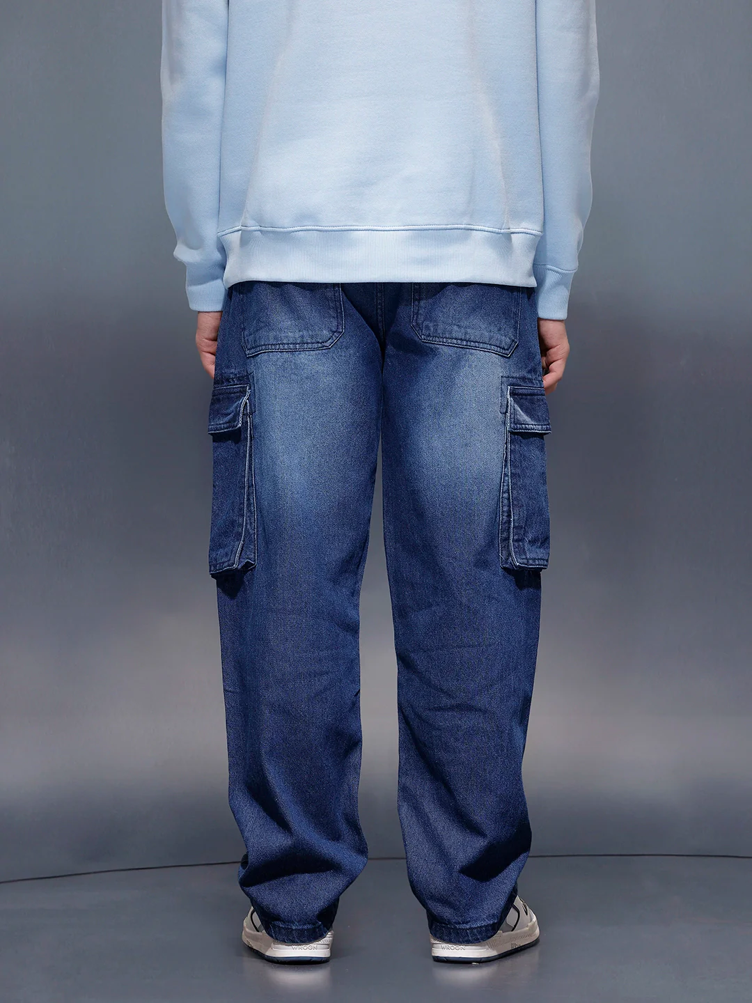 Casual Loose Cargo Fit Jeans  | Blue - Image 3