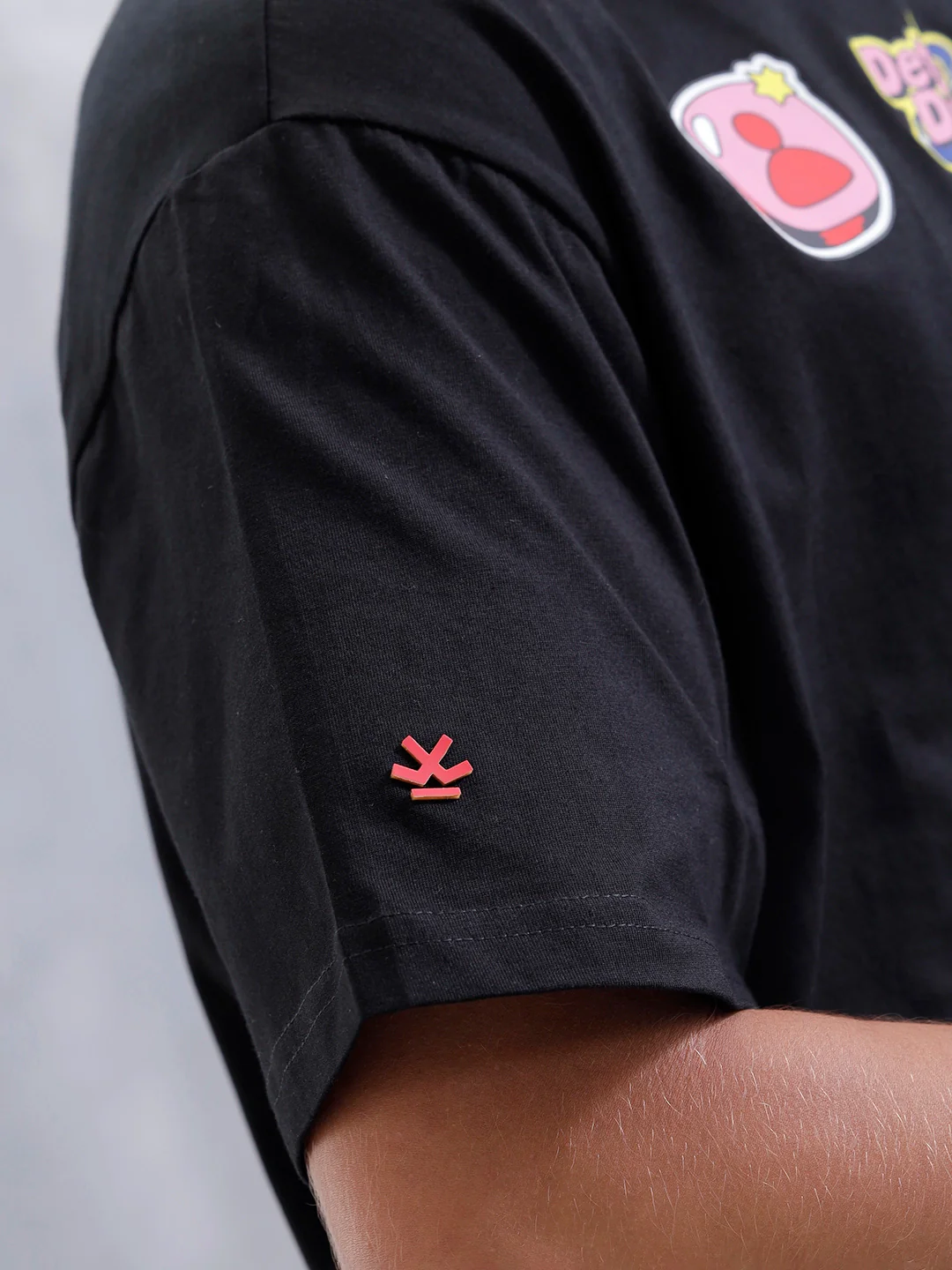 Casual Men Oversized Fit Tee With Graphic | Black - Image 5