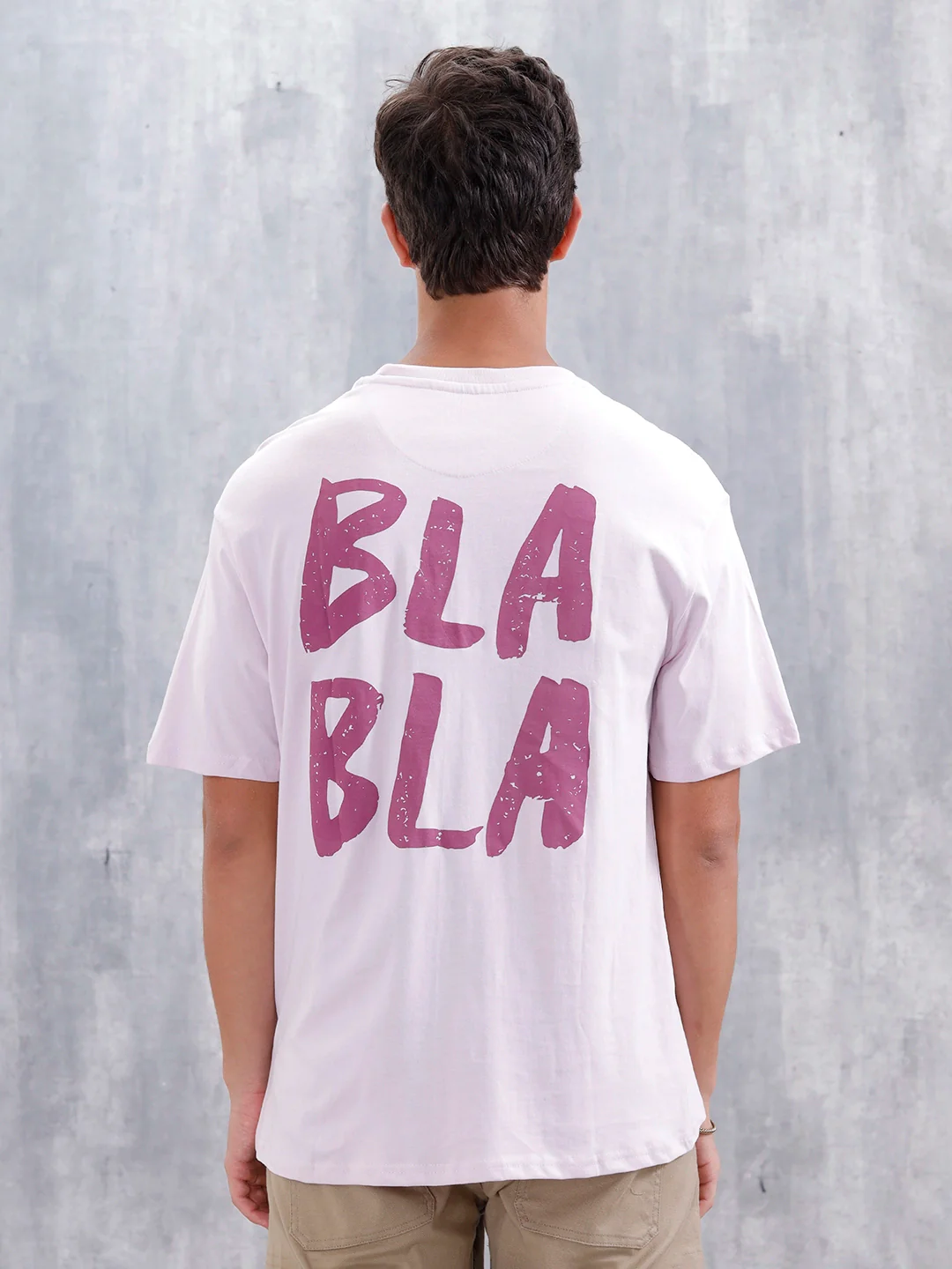 Casual Men Oversized Fit Tee With Graphic | Pink - Image 4
