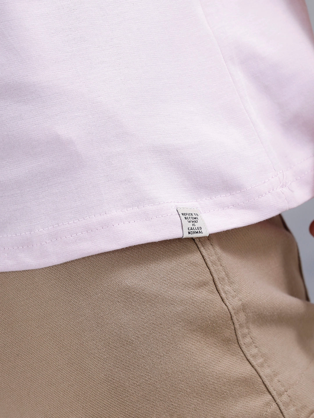 Casual Men Oversized Fit Tee With Graphic | Pink - Image 7