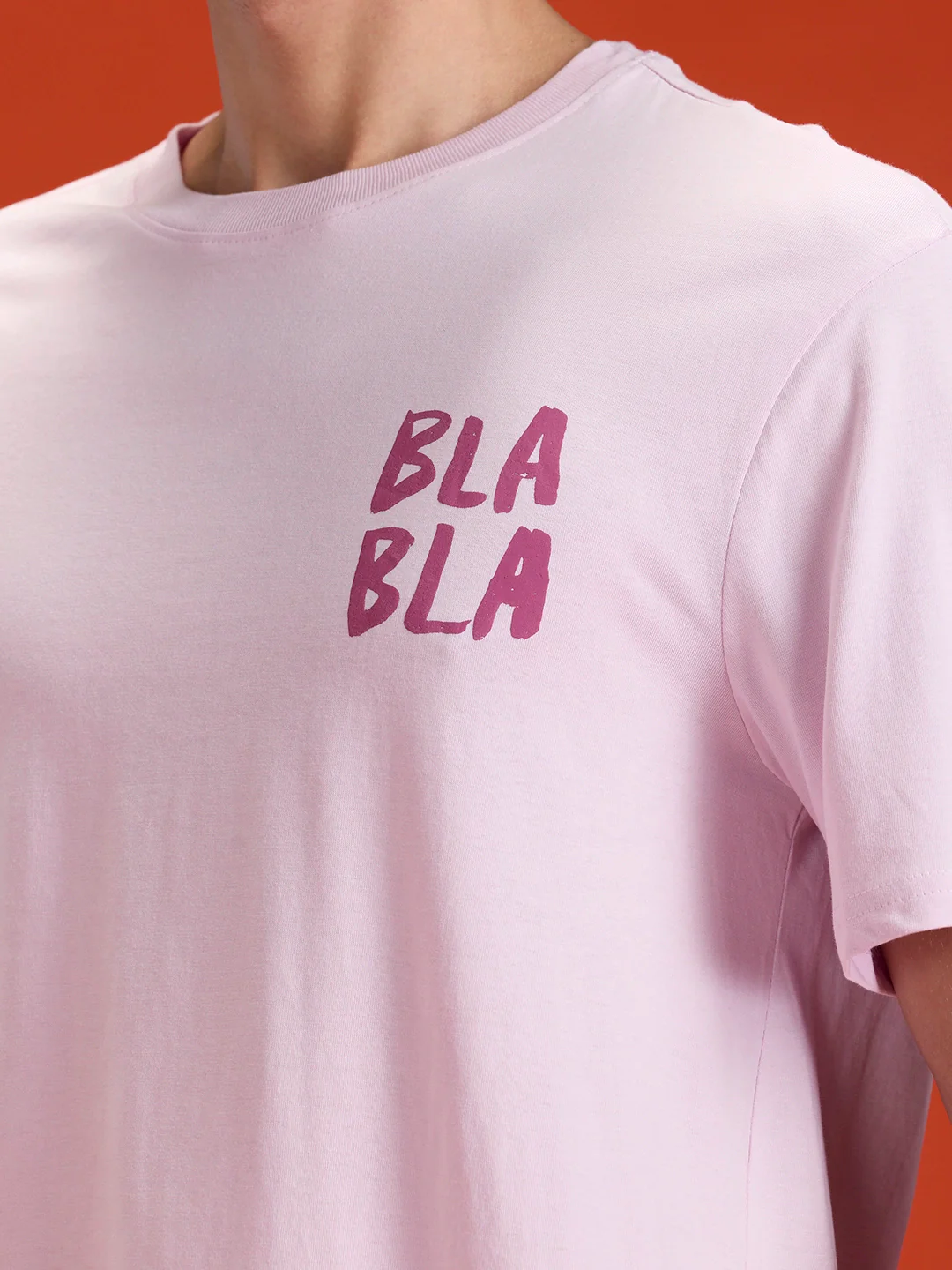 Casual Men Oversized Fit Tee With Graphic | Pink - Image 9