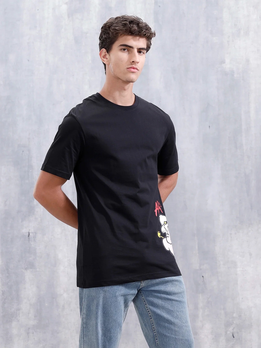 Casual Men’s Comfort Fit T-Shirt Featuring Popeye | Black - Image 4