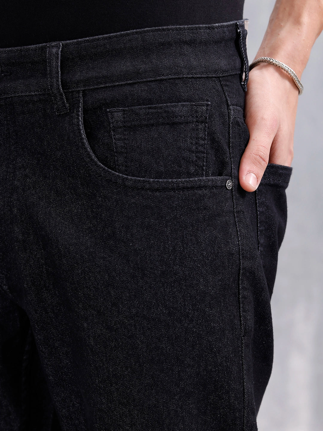 Casual Men Slim Fit Jeans | Black - Image 5