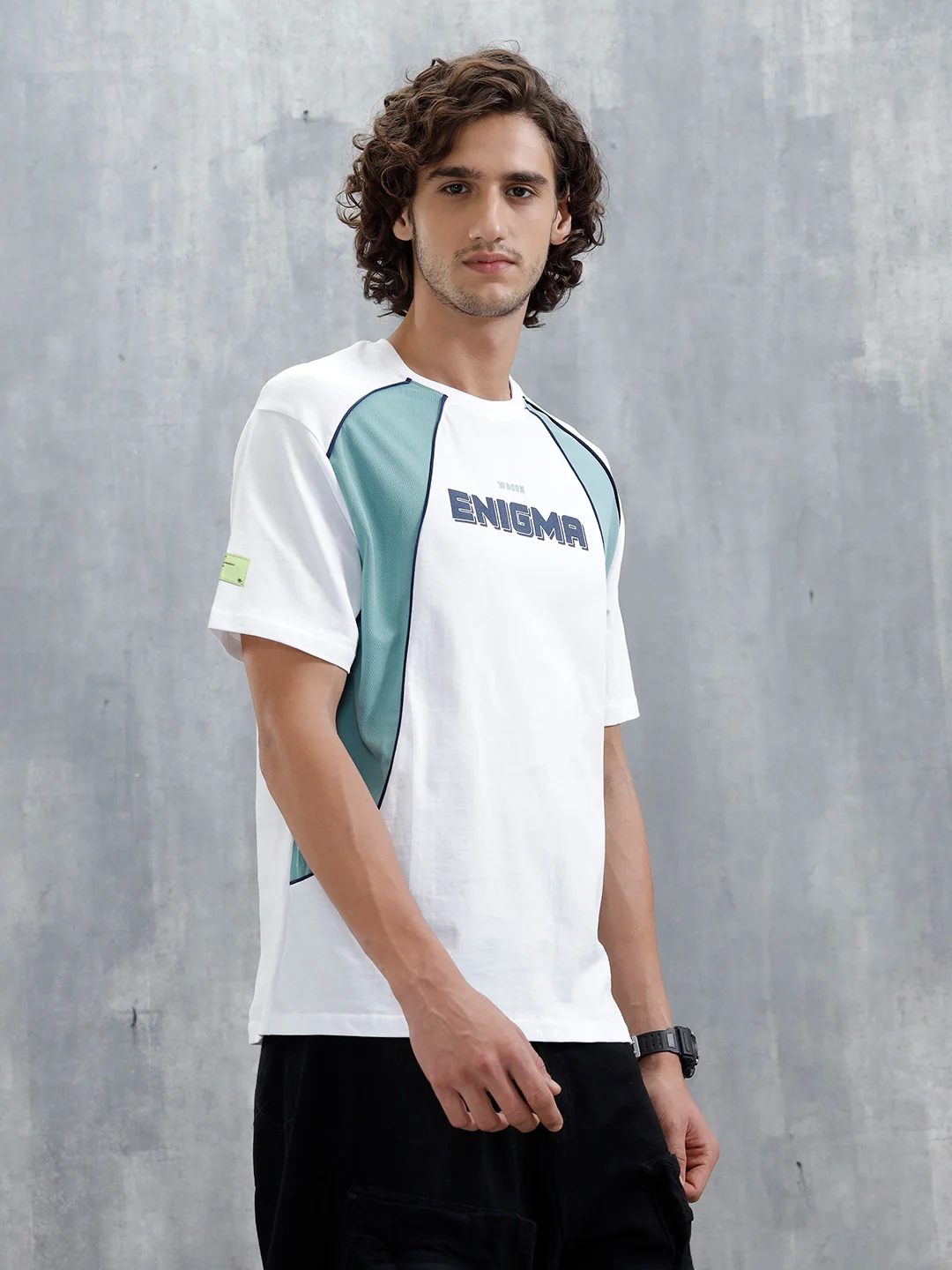 Casual Men Sporty Look Oversized Fit Tee With Print | White - Image 6