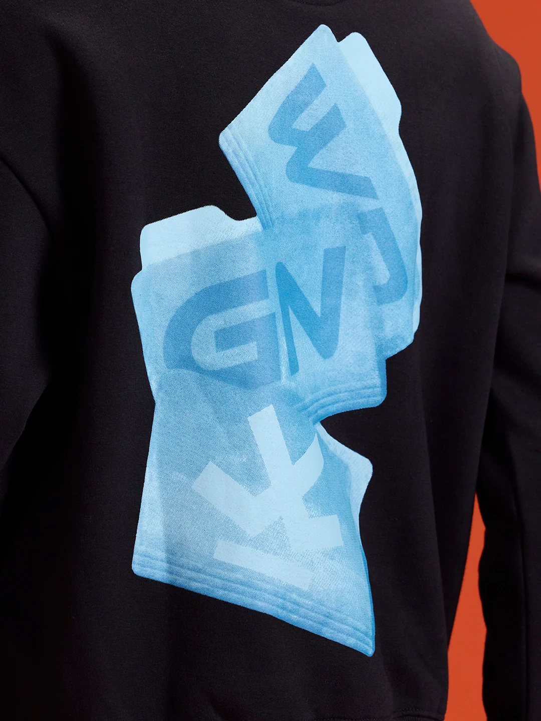 Casual Oversized Sweatshirt With Statement Graphic | Black - Image 9