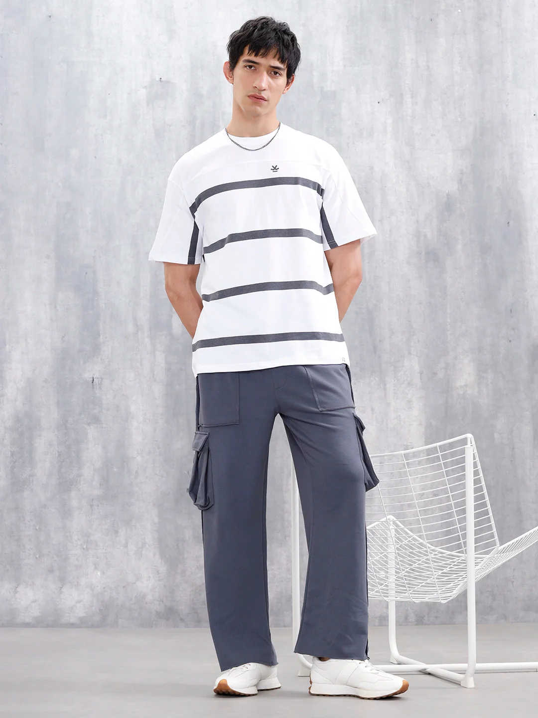 Casual Raw Edged Cargo Pants For Men | Dark Grey - Image 2