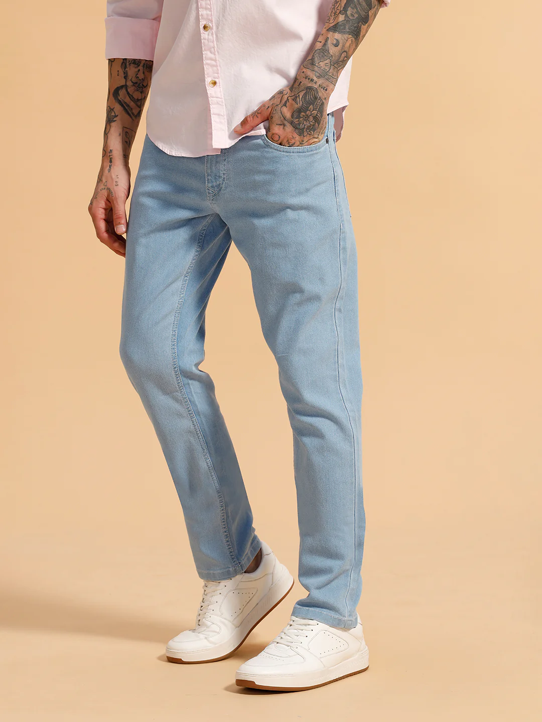 Casual Slim Fit Jeans | Light Blue - Image 4