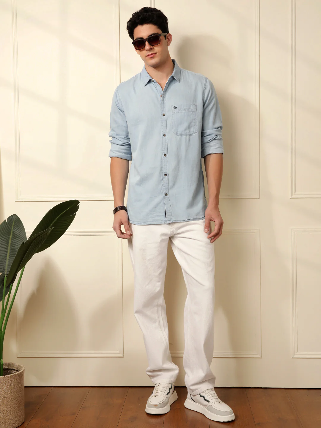 Casual Slim Fit Shirt in Blue - Image 2