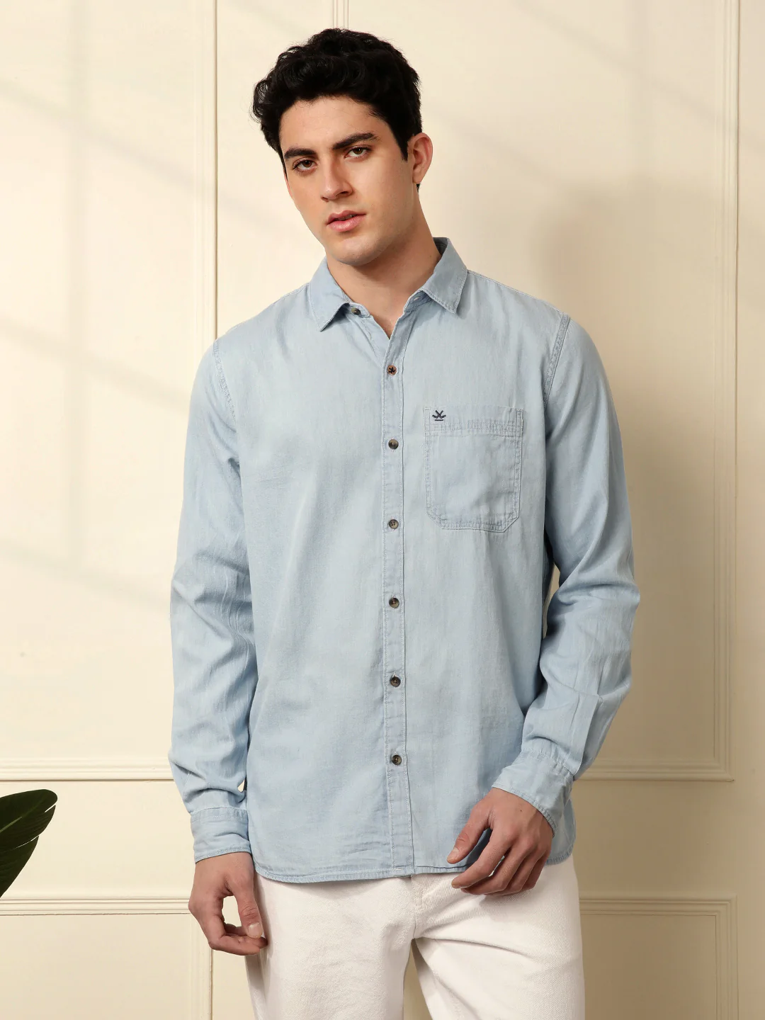Casual Slim Fit Shirt in Blue - Image 6