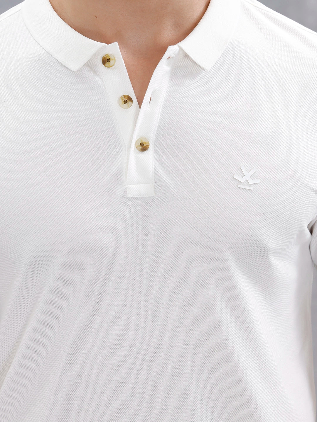 Casual Slim Fit Solid Polo T-Shirt | White - Image 5