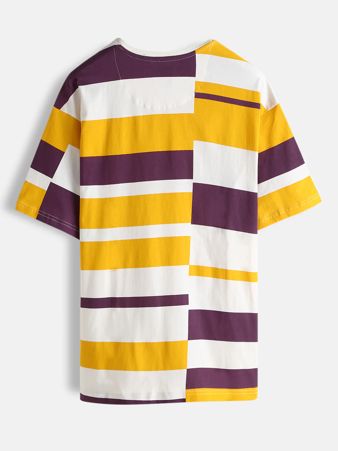 Casual Stripes Oversized Fit T-Shirt | Yellow - Image 2