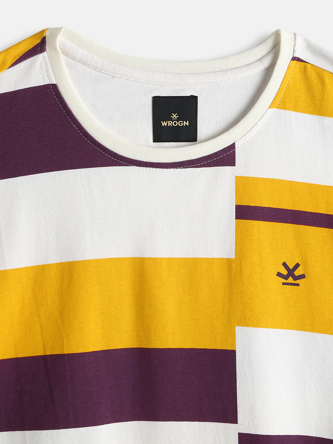 Casual Stripes Oversized Fit T-Shirt | Yellow - Image 3