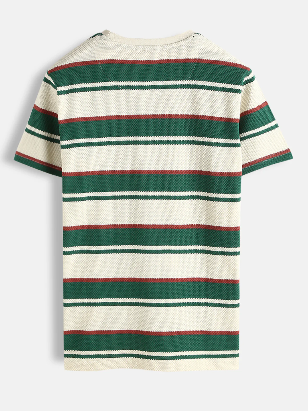 Casual Stripes Slim Fit T-Shirt | Off White - Image 3
