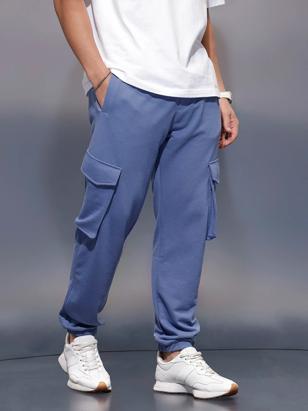 Casual Utility Pocket Joggers   |  Blue - Image 4