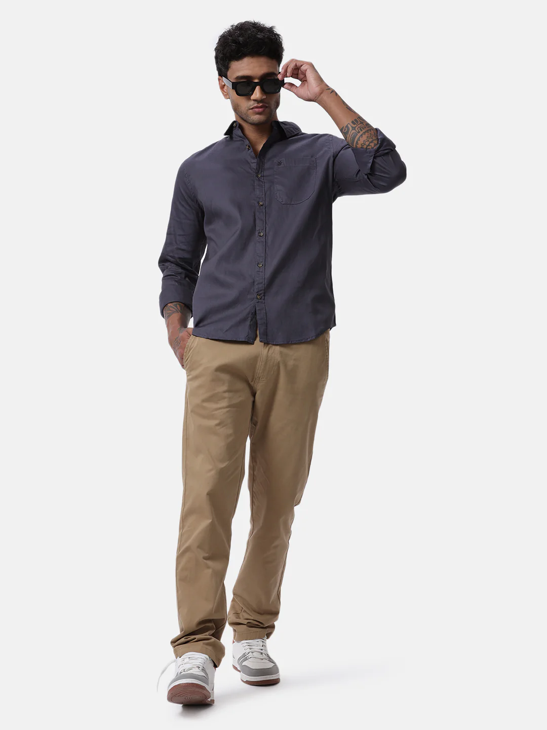 Charcoal Chic Solid Shirt - Image 3