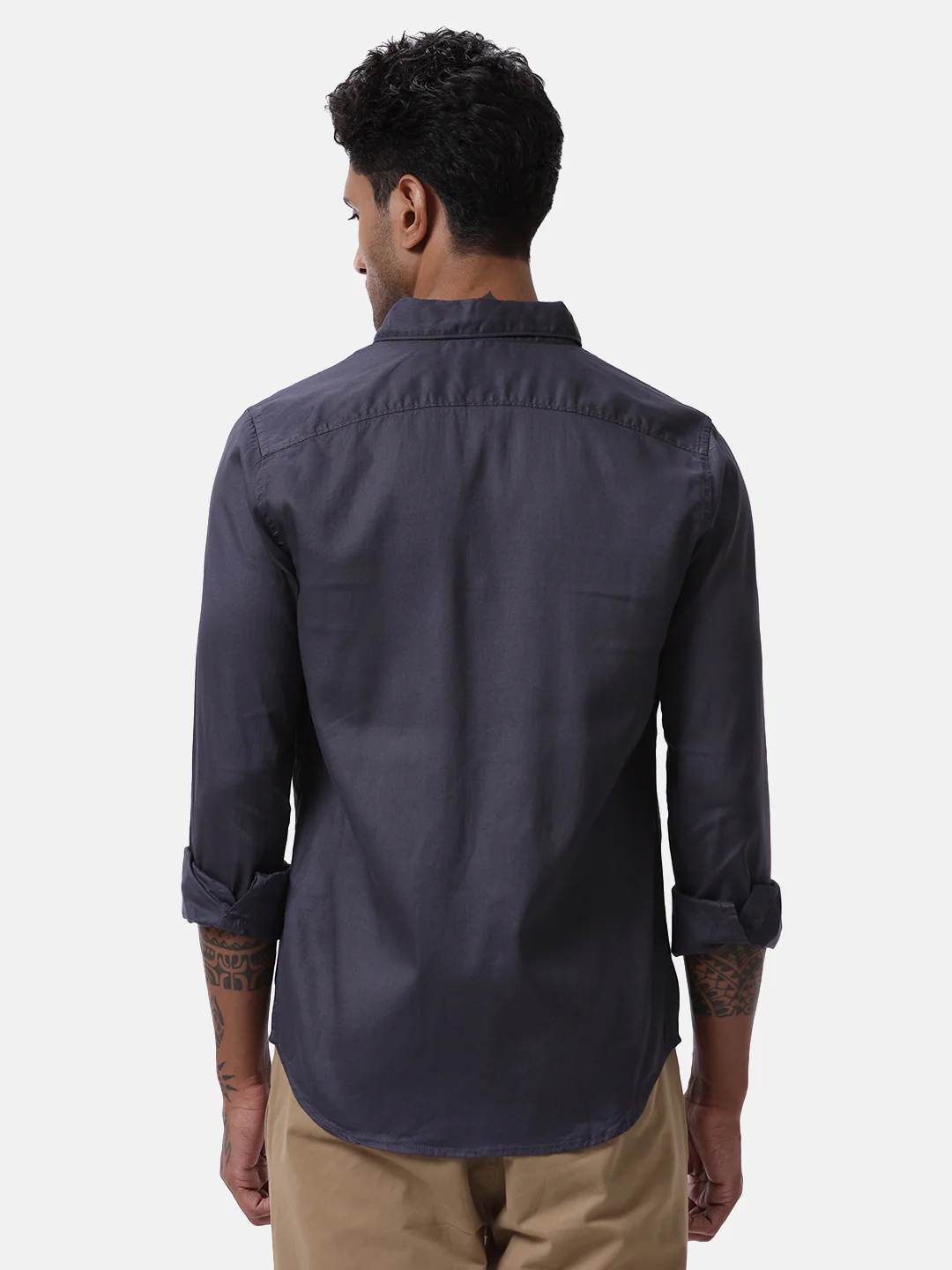 Charcoal Chic Solid Shirt - Image 4