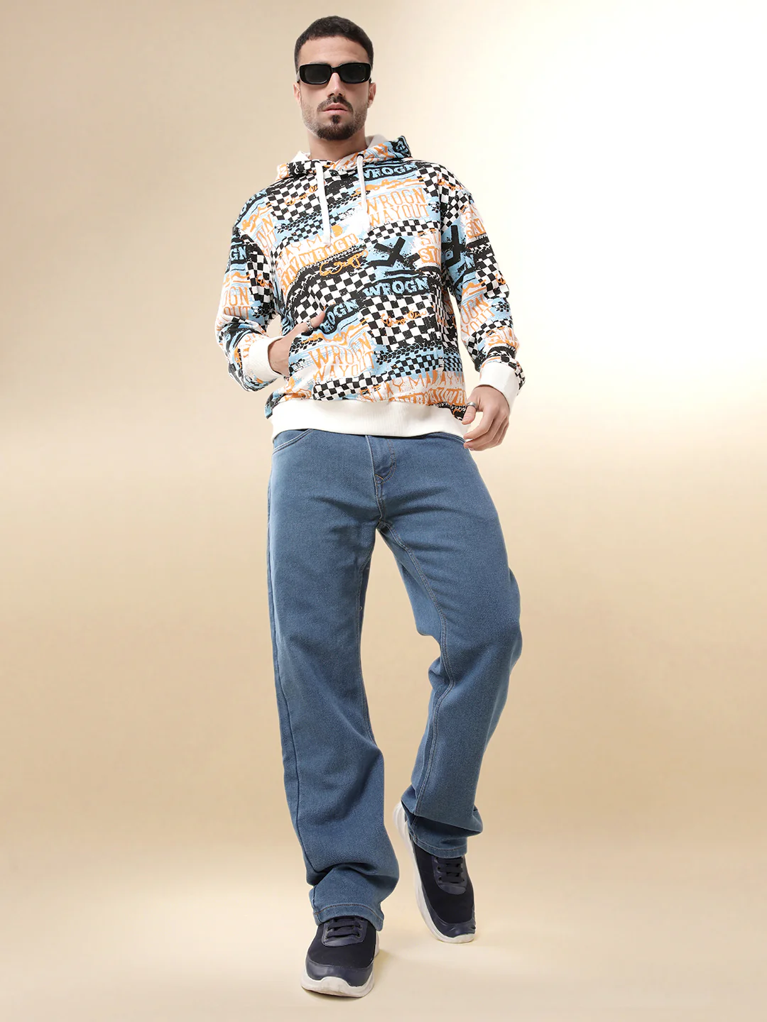 Checkered Dreams Casual Hoodie - Image 2