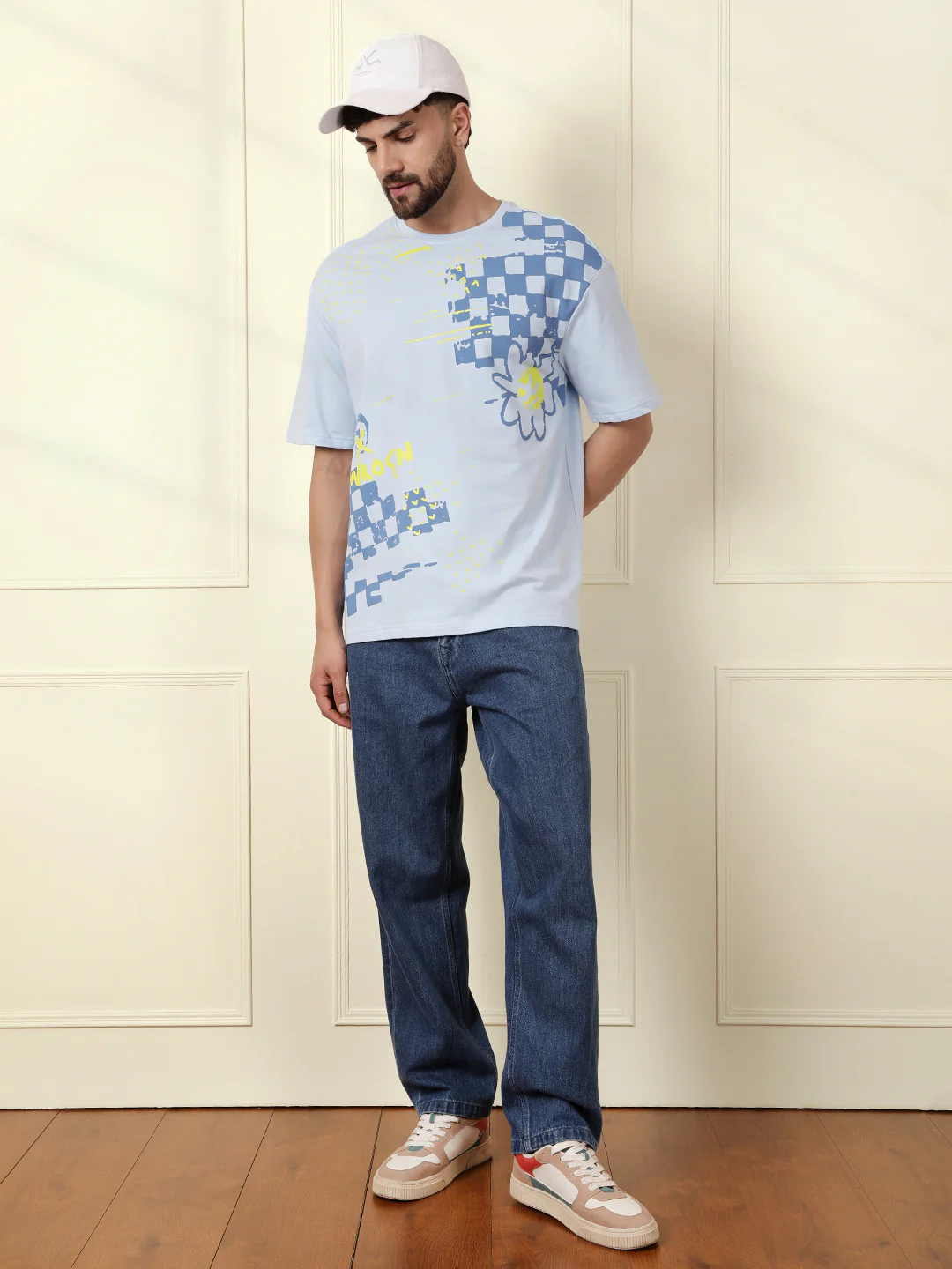 Heavy GSM Placement Print T-Shirt | Blue - Image 3