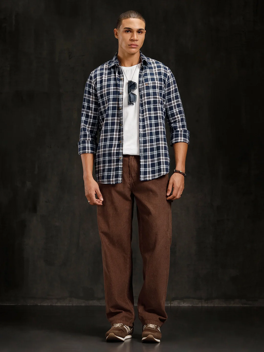 Checkered Full Sleeve Shirt  | Navy Blue - Image 2