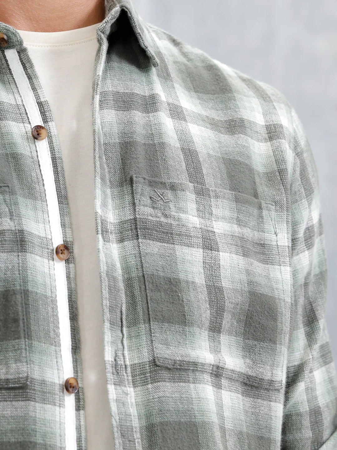 Checkered Pattern Casual Shirt For Men | Green - Image 6