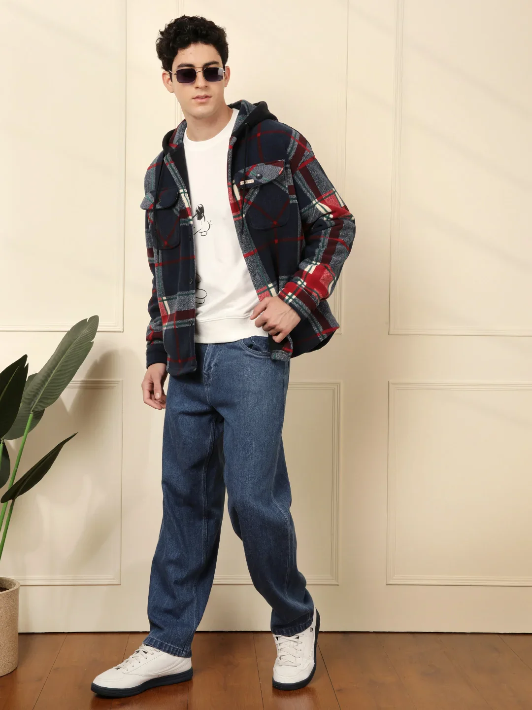 Checkered Relaxed Fit Jacket - Image 2