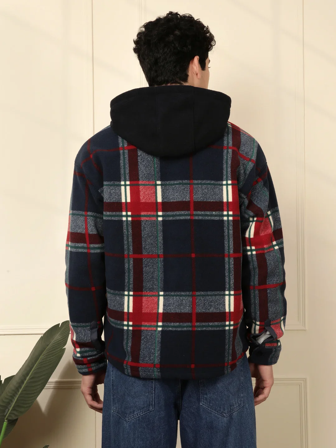 Checkered Relaxed Fit Jacket - Image 3