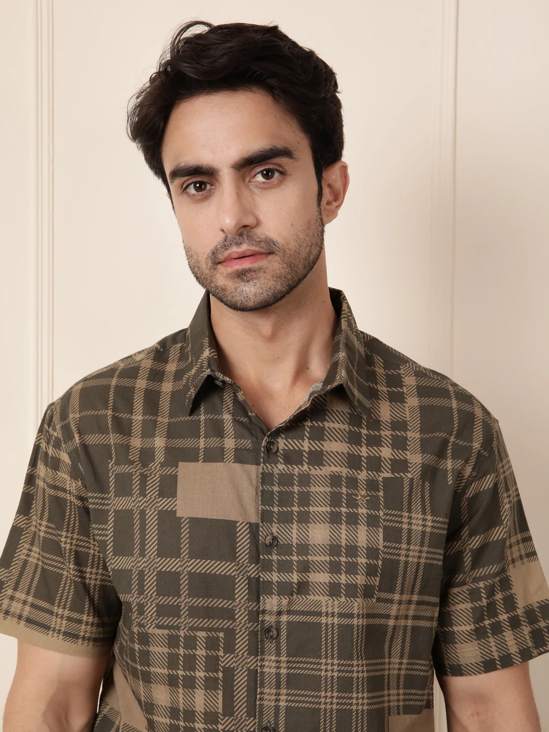 Patchwork Printed AOP Shirt | Olive - Image 6