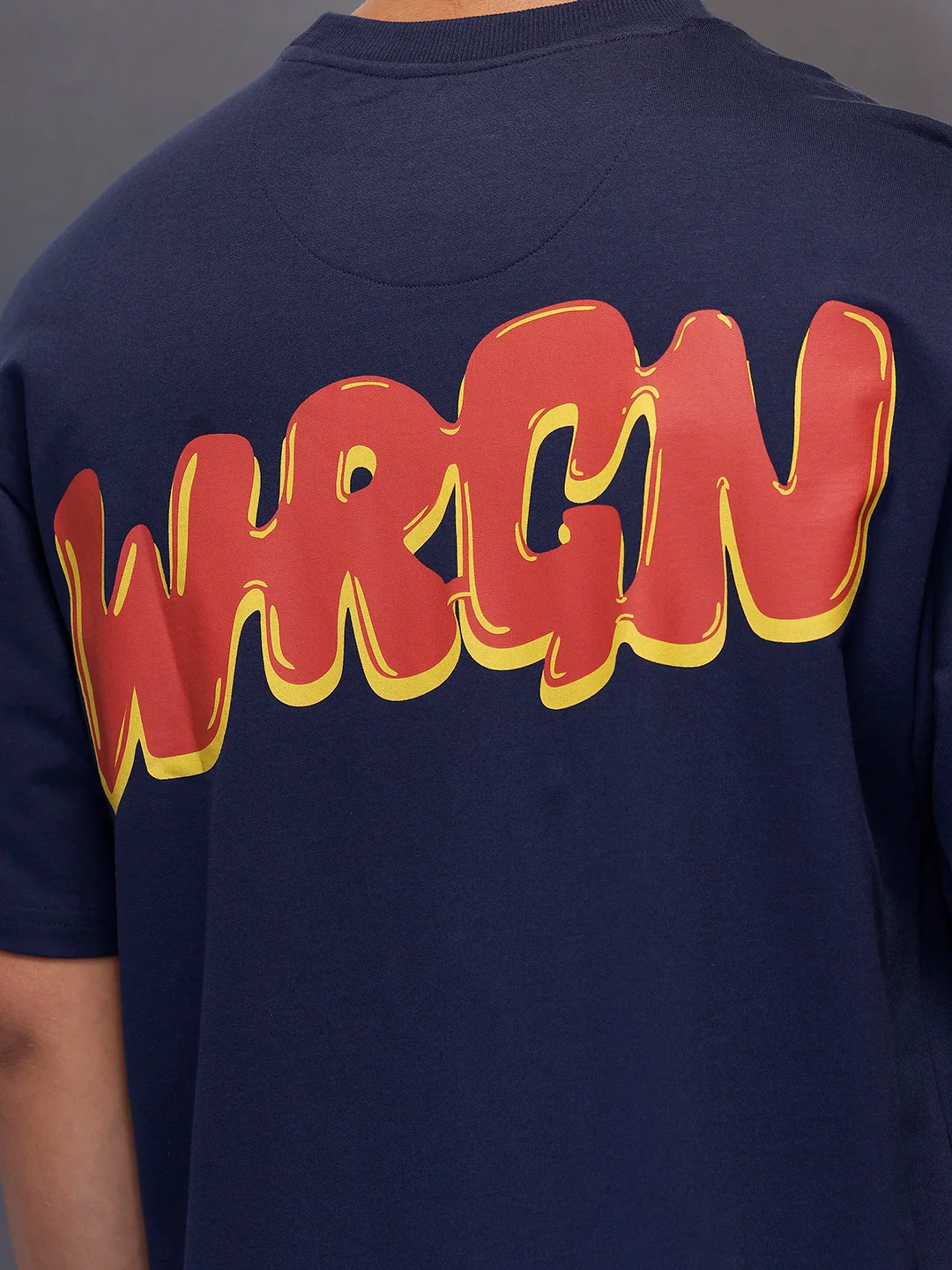 Classic Back Printed T-Shirt   |  Navy Blue - Image 5