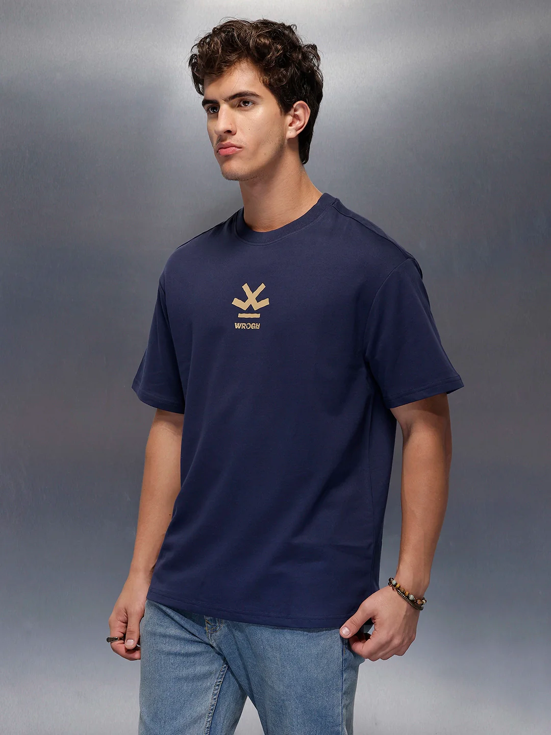 Classic Back Printed T-Shirt   |  Navy Blue - Image 4