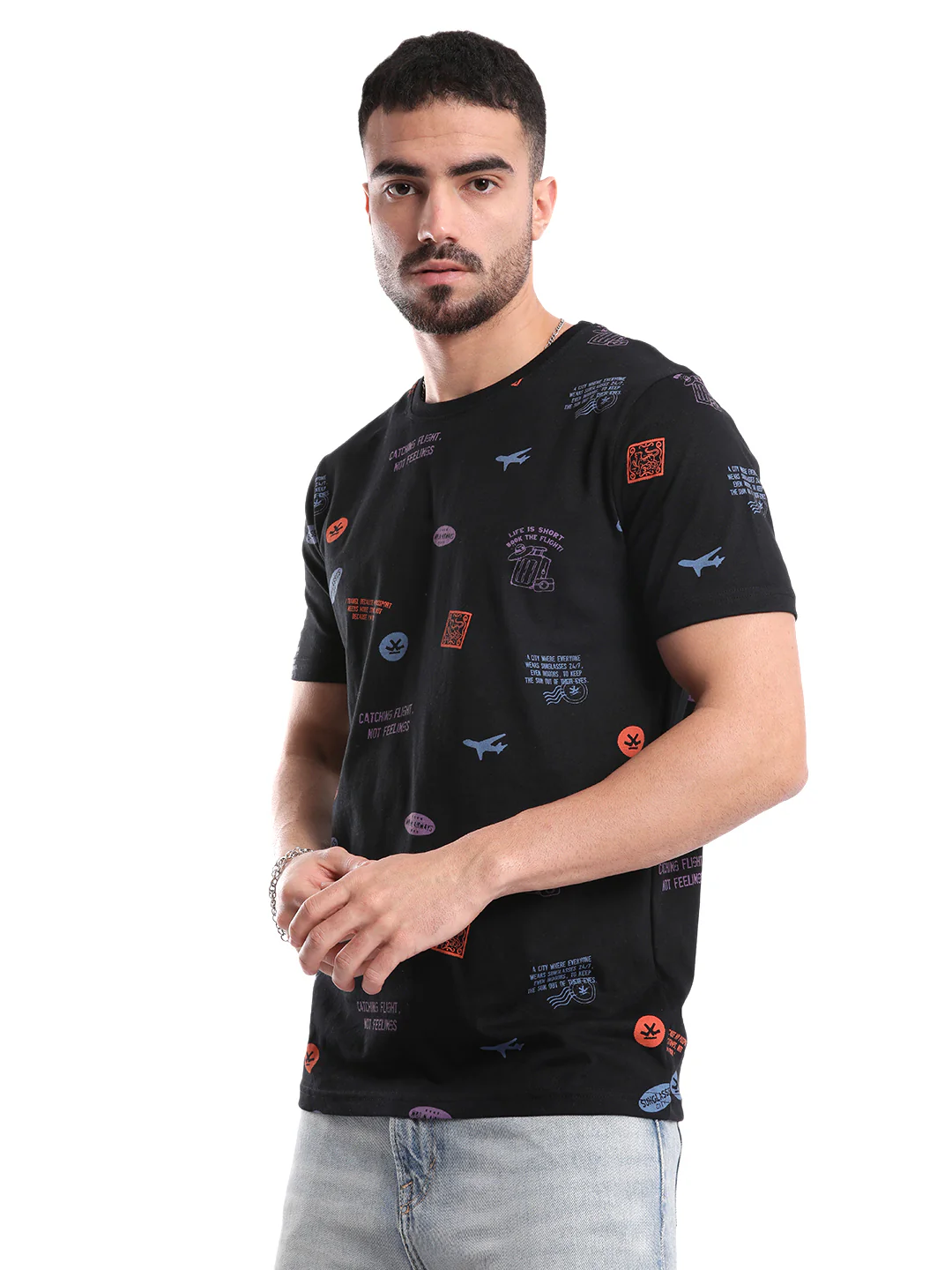 Classic Black AOP T-Shirt - Image 4