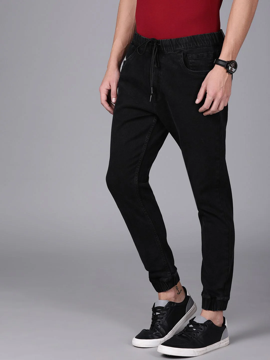 Classic Black Denim Jogger - Image 4