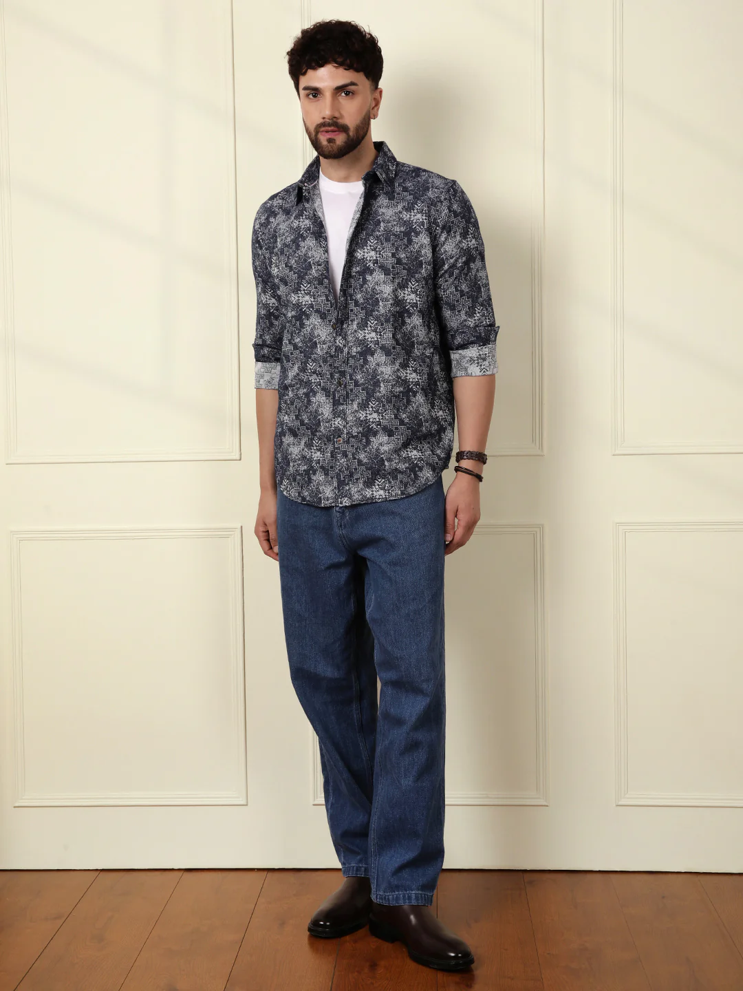 Textured Knit Shirt | Navy Blue - Image 2