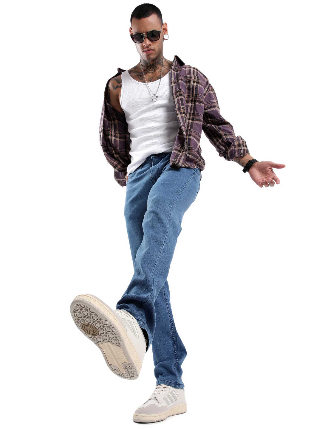 Classic Blue Five Pocket Twill Jeans - Image 2