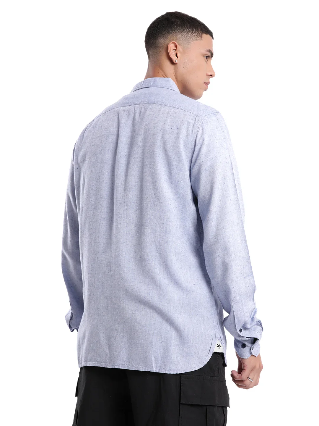 Classic Blue Pocket Printed Shirt - Image 3