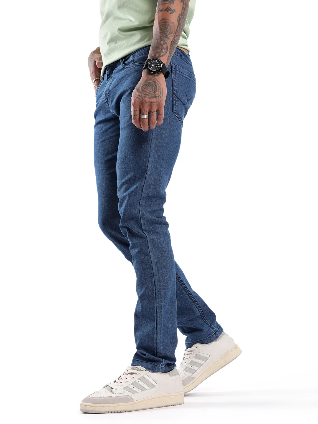 Classic Blue Twill Denim Jeans - Image 4