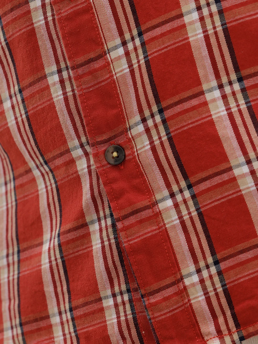 Classic Cotton Twill Checks In Slim Fit  |  Red - Image 5