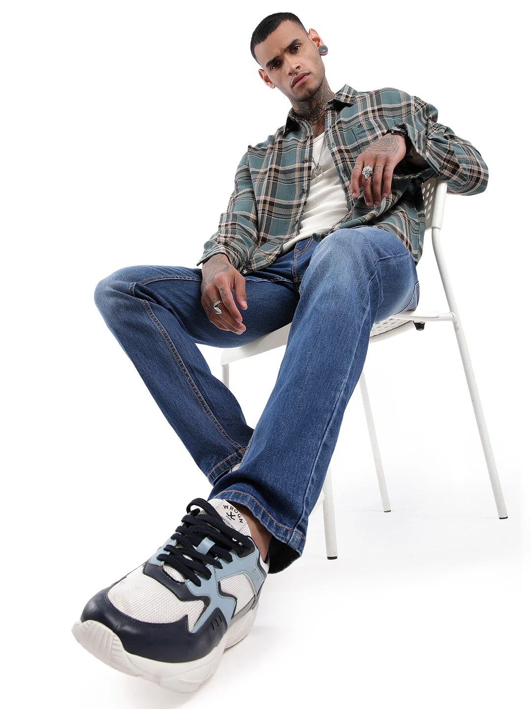 Classic Dark Blue Twill Denim Jeans - Image 2