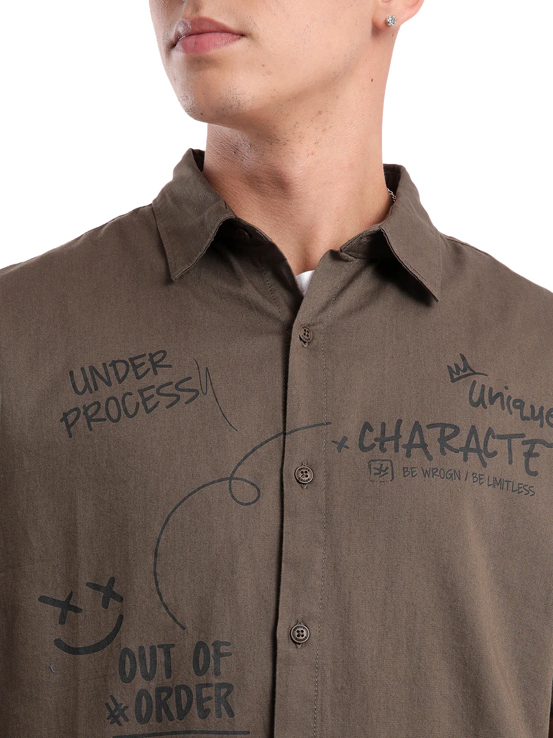 Classic Dark Olive Printed T-Shirt - Image 5