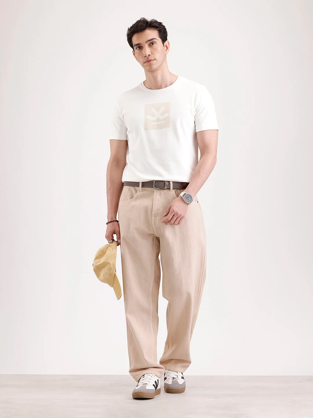Classic Half Sleeve Printed T-Shirt   |  Off White - Image 2