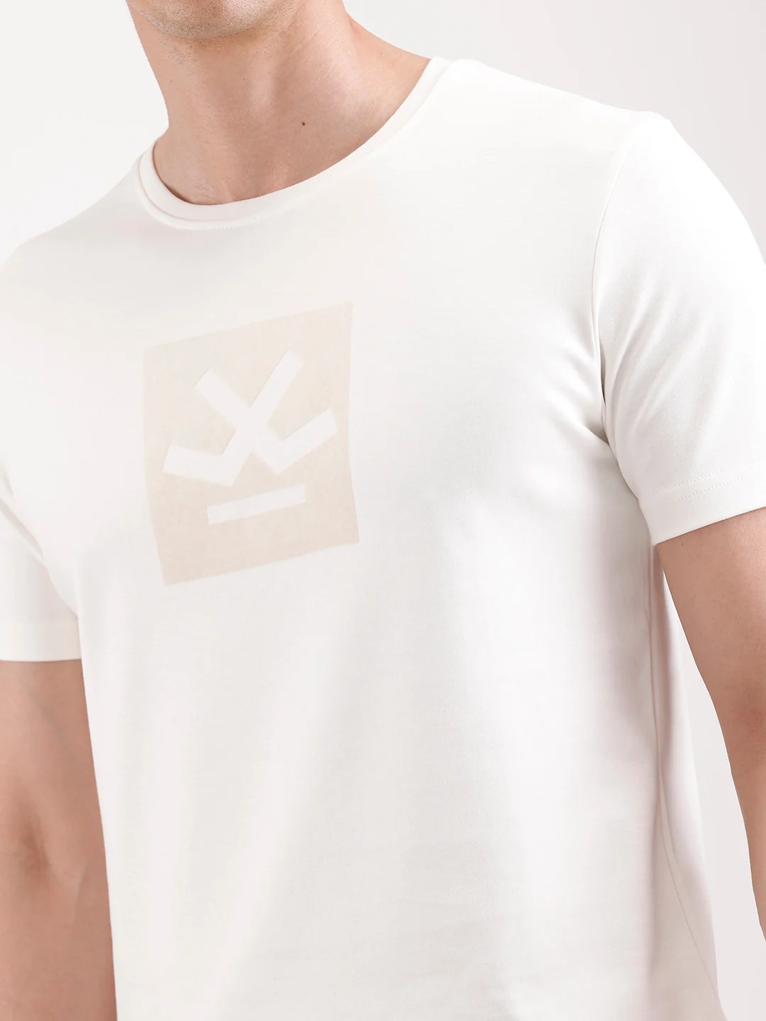 Classic Half Sleeve Printed T-Shirt   |  Off White - Image 5